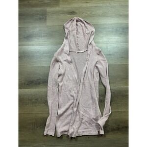 Double Agent Long Sleeve Hooded Cardigan‎ Women's S Pink Lightweight Casual
